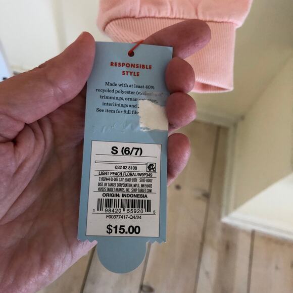 Cat & Jack NWT Girls Long Sleeve French Terry Floral Pullover Sweatshirt S (6/7) - Picture 5 of 7